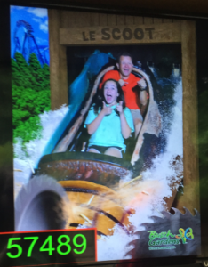 Math Teacher John Fletcher and his daughter on a ride at Busch Gardens.