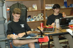 Photo Julia Grossman Henry Brown (l) and Noah Hull work on their math equation.